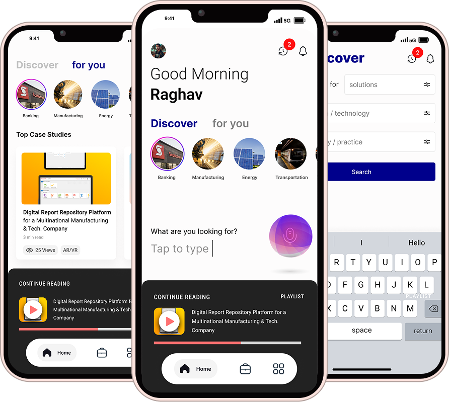 Sales enablement through client intelligence — LTI dashboard UI